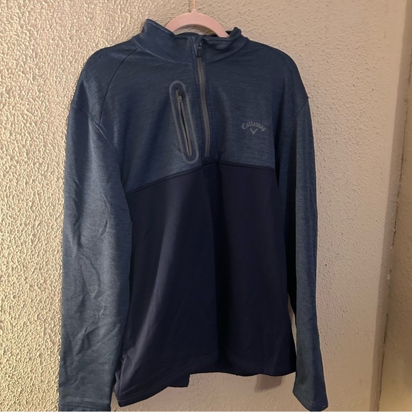 Callaway Mens 1/4 Zip Thermal Performance Pullover Peacoat Heather Size Xl - Picture 1 of 10